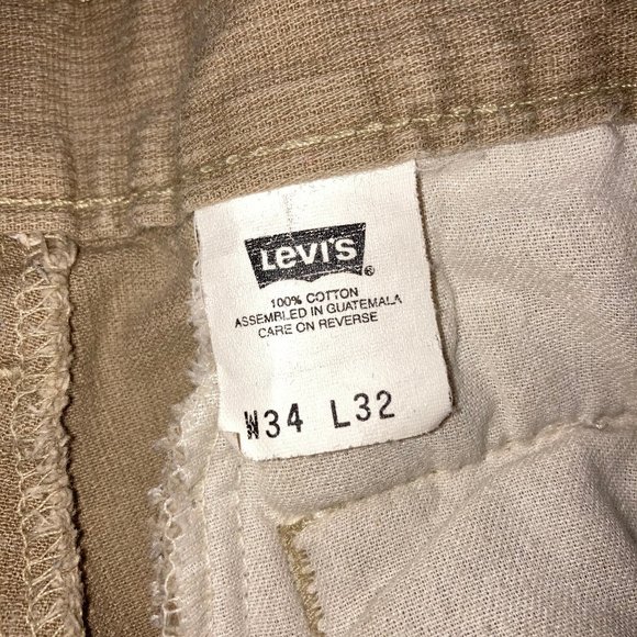Vtg Levi's Cargo Baggy Corduroy Tan 34x31 - Picture 10 of 12